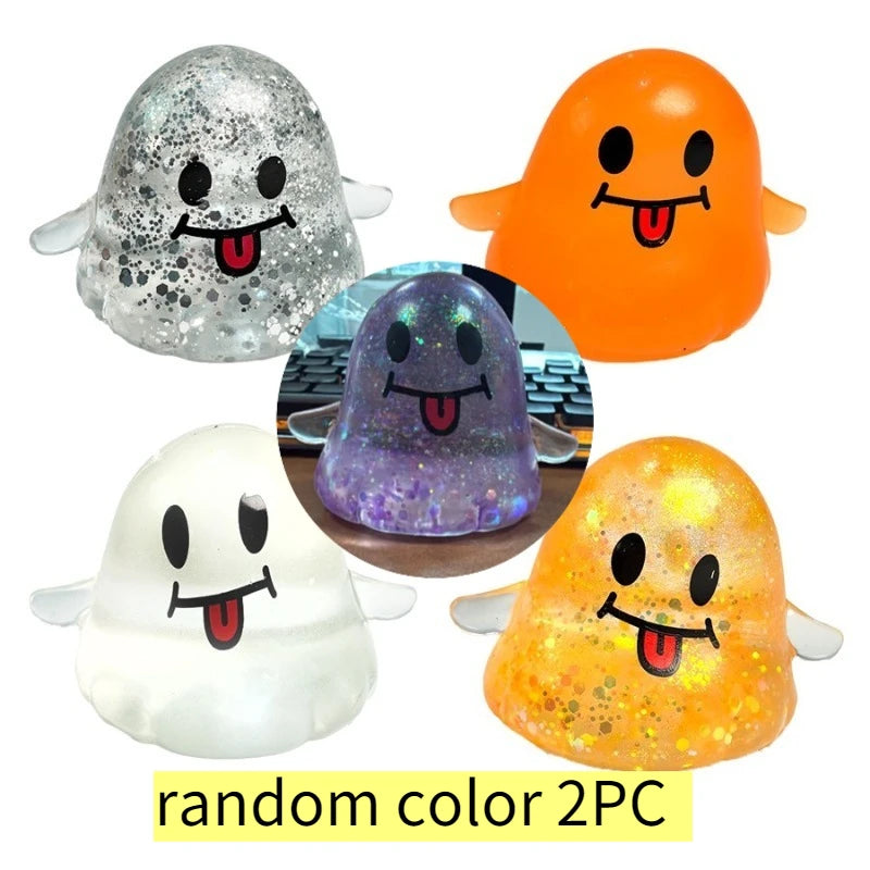 Glitter Halloween Ghost Squishy — Soft Fidget Toy