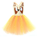 NovibebeCo. Girls Halloween Blue Doggy Tutu Dress Costume with Headband & Tail