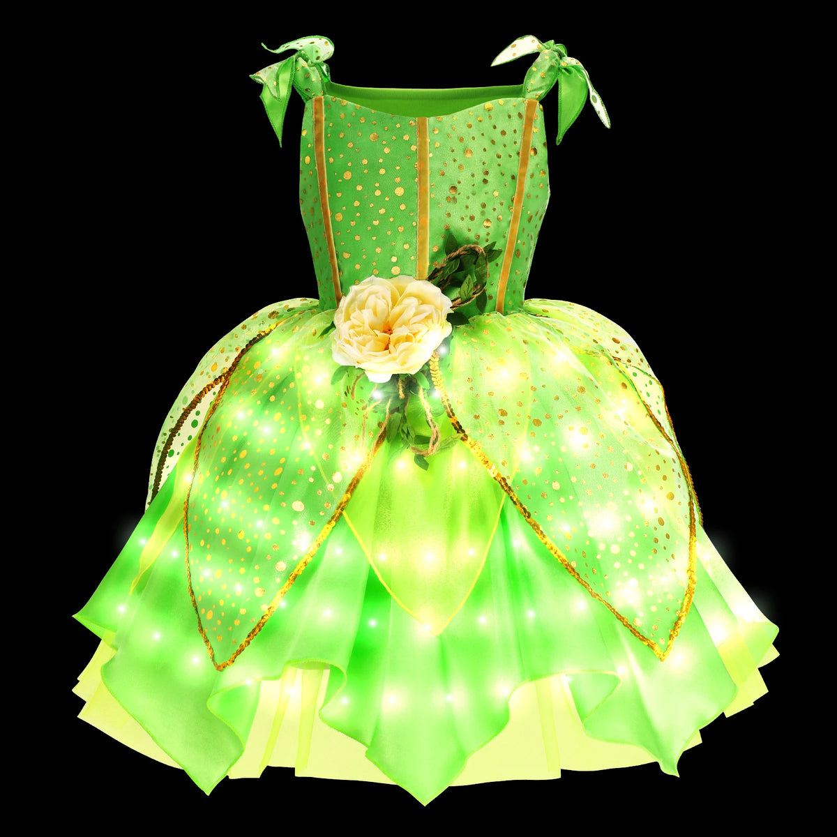NovibebeCo. Girls Green Fairy Princess Halloween Costume with Wings