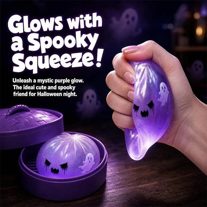 Halloween Ghost Bun Squishy — Slow-Rise Fidget Toy