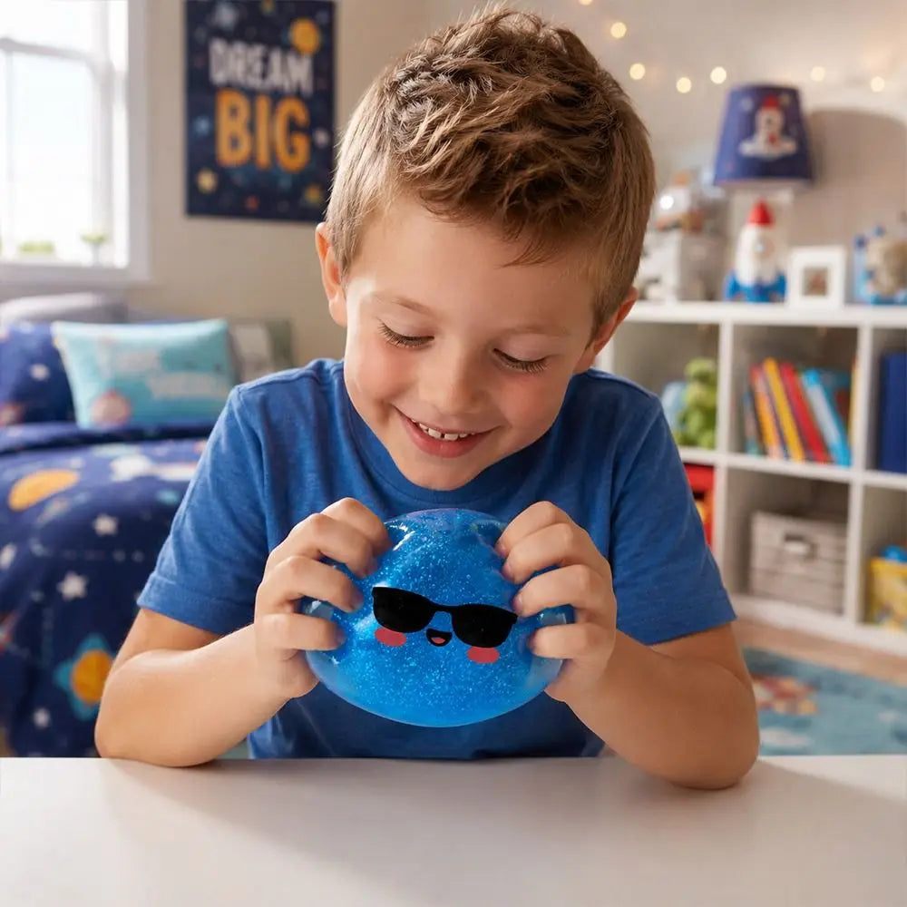 Glitter Shark Dumpling Squishy Toy - Soft Slow Rebound Fidget