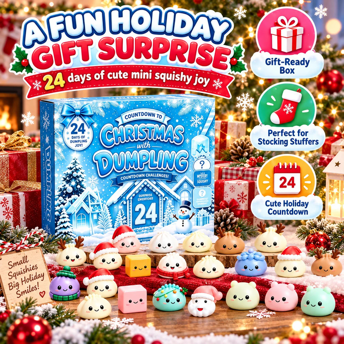 Christmas Squishy Advent Calendar - 24 Day Mystery Blind Box