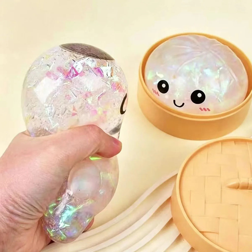 Glitter Dumpling Squishy — Soft Stress Relief Toy
