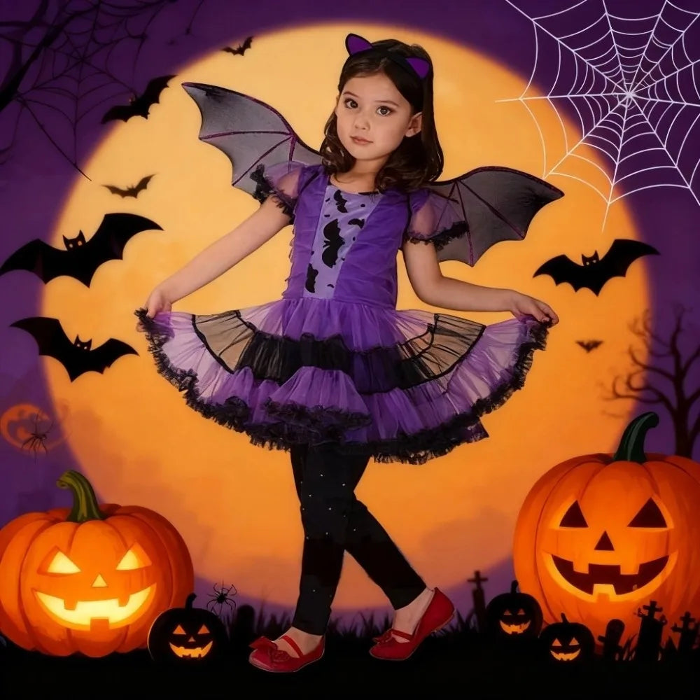 Kawaii Kids Witch Dress Costume Set