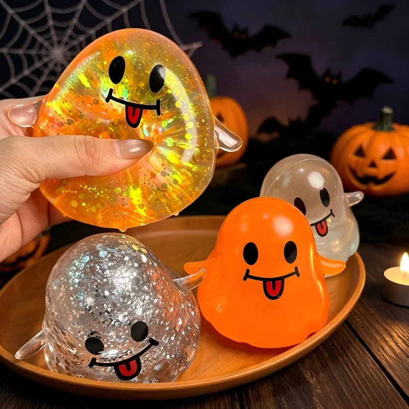 Glitter Halloween Ghost Squishy — Soft Fidget Toy