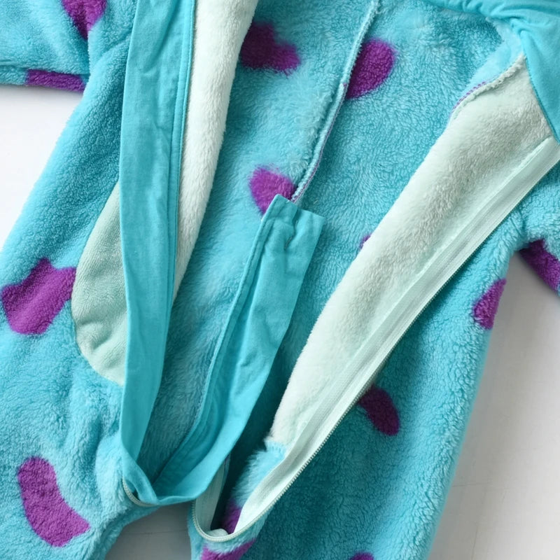 Baby Cartoon Animal Hooded Fleece Jumpsuit
