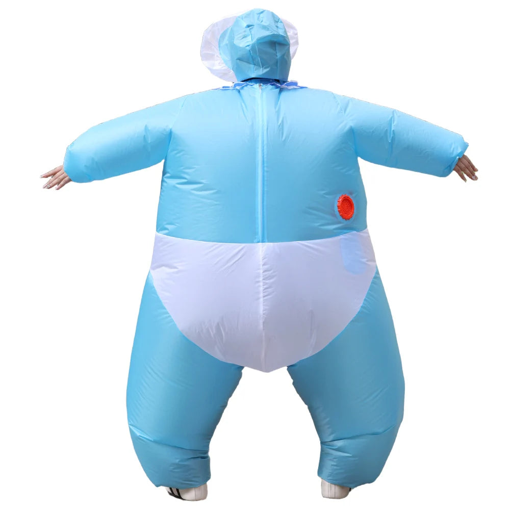 NovibebeCo. Adults Inflatable Baby Halloween Costume - Pink & Blue Gender Reveal