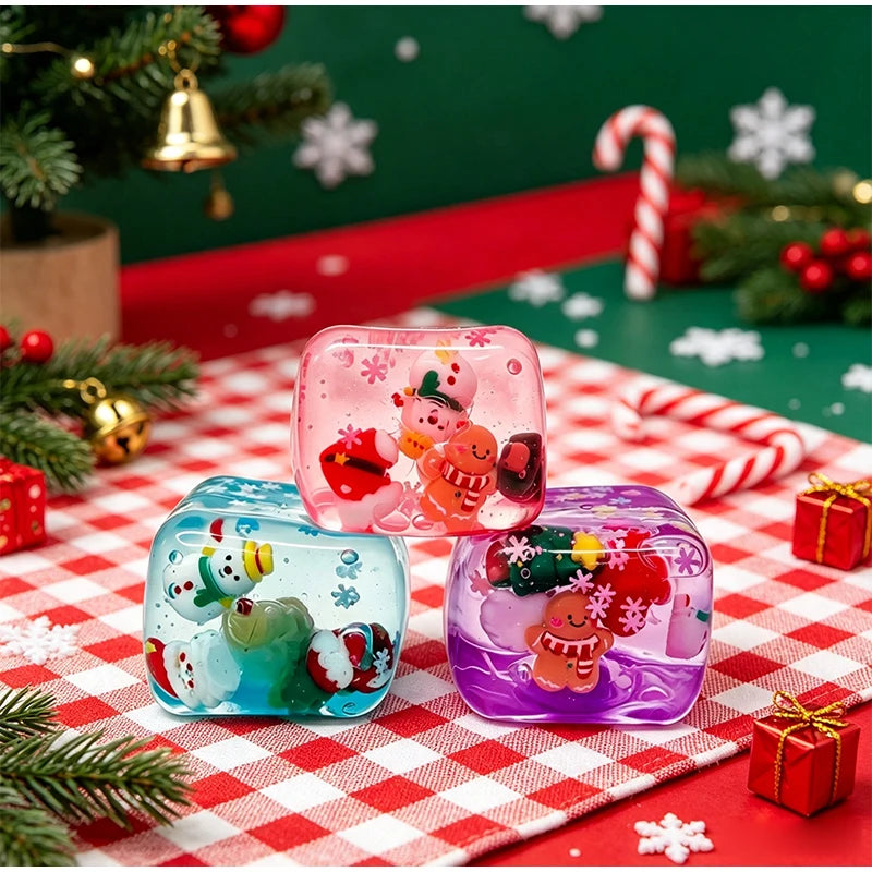 Christmas Ice Cube Squishy Toy - Maltose Texture Stress Relief