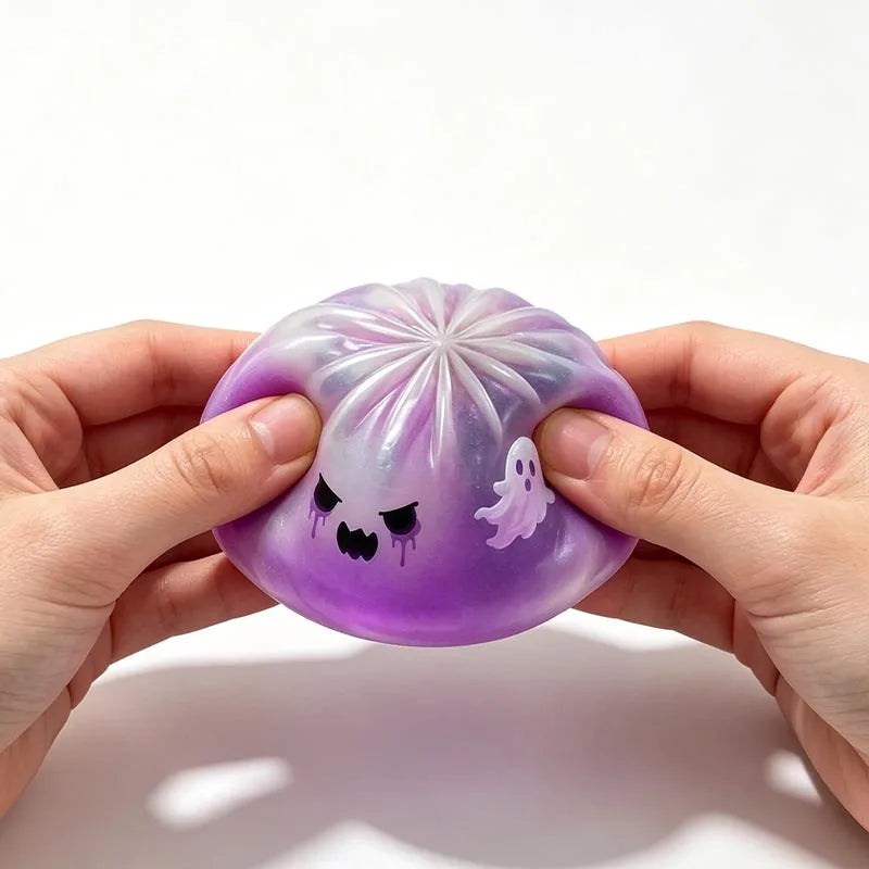 Halloween Ghost Bun Squishy — Slow-Rise Fidget Toy