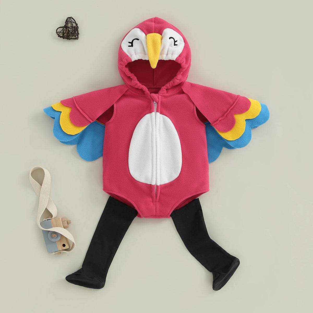 NovibebeCo. Baby Bird Hooded Romper & Socks Halloween Costume Set