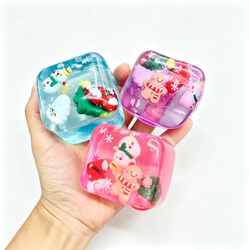 Christmas Ice Cube Squishy Toy - Maltose Texture Stress Relief
