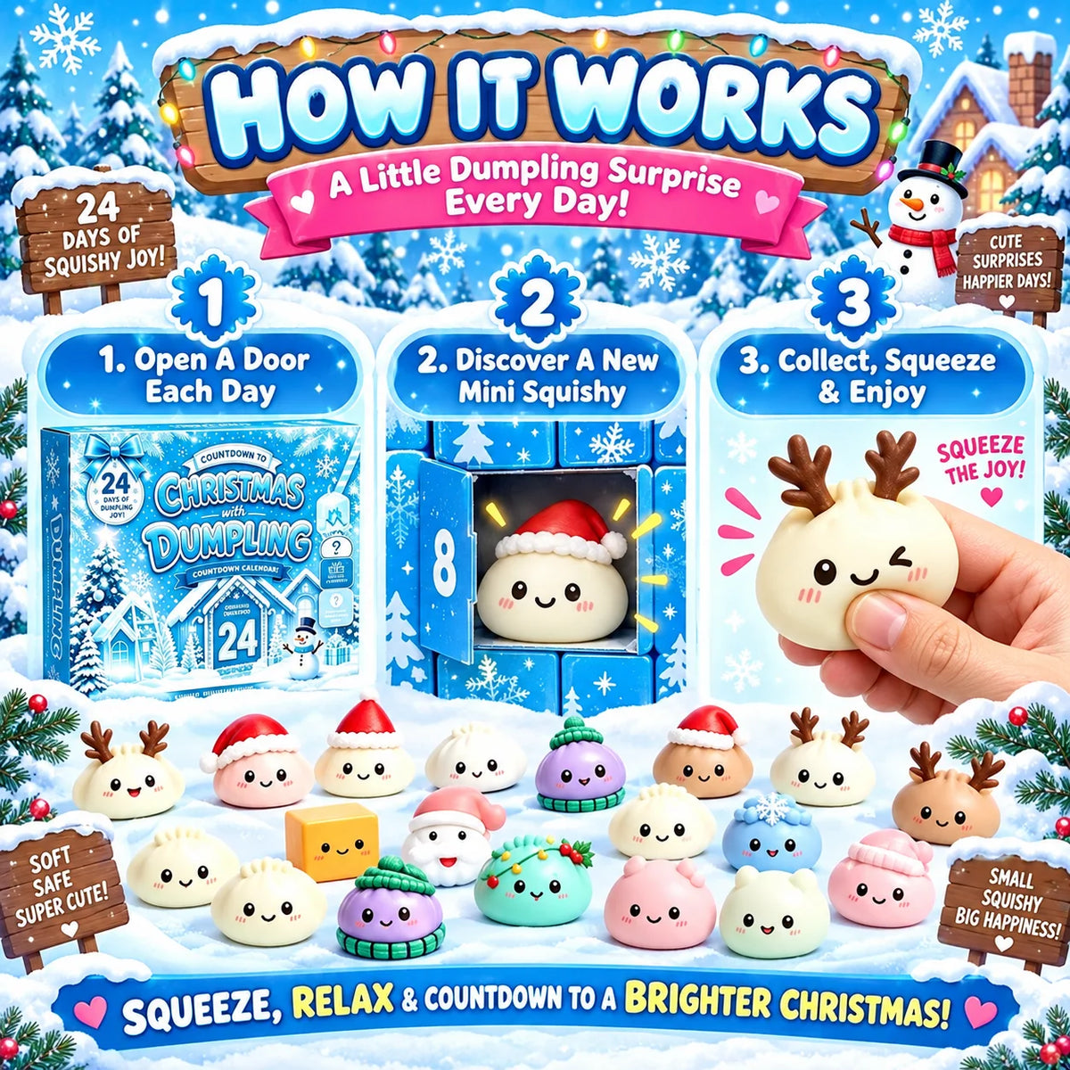Christmas Squishy Advent Calendar - 24 Day Mystery Blind Box