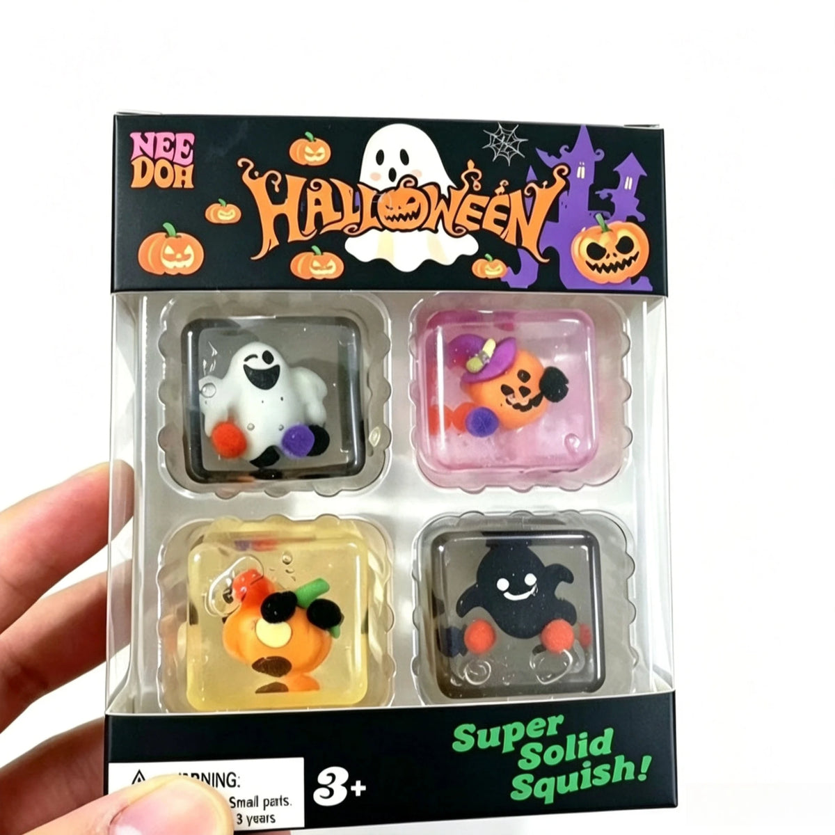 Needoh 4-Grid Squishy Fidget Toy Set - Halloween & Christmas