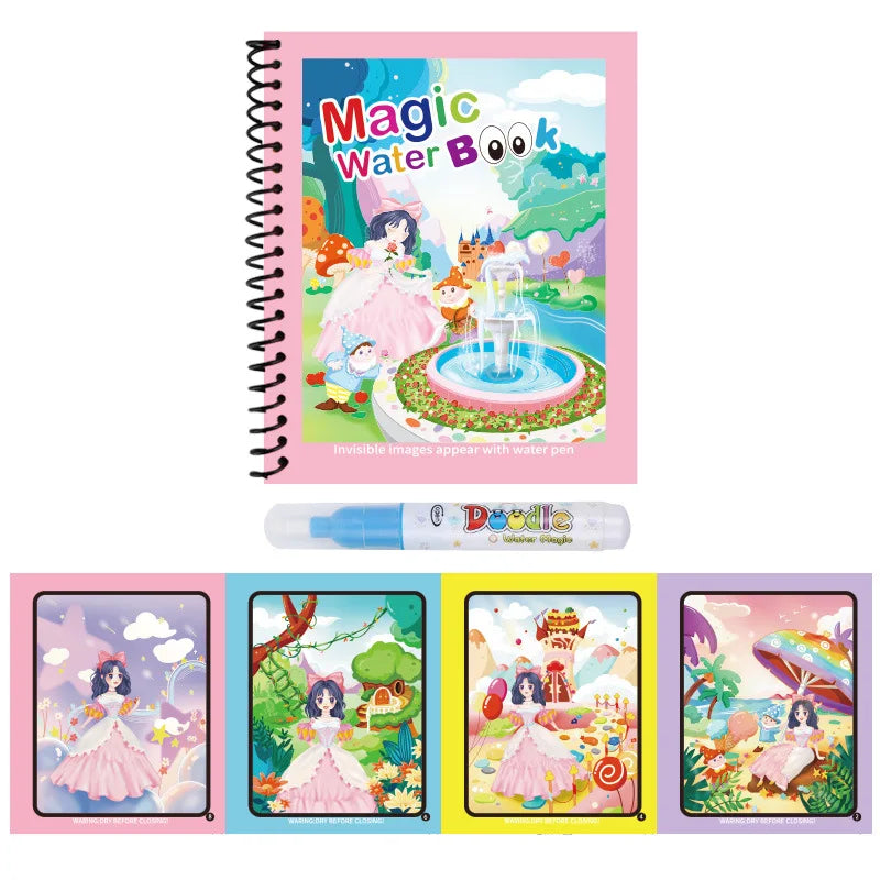 Reusable Water Drawing Book — Mess-Free Kids Art Pad