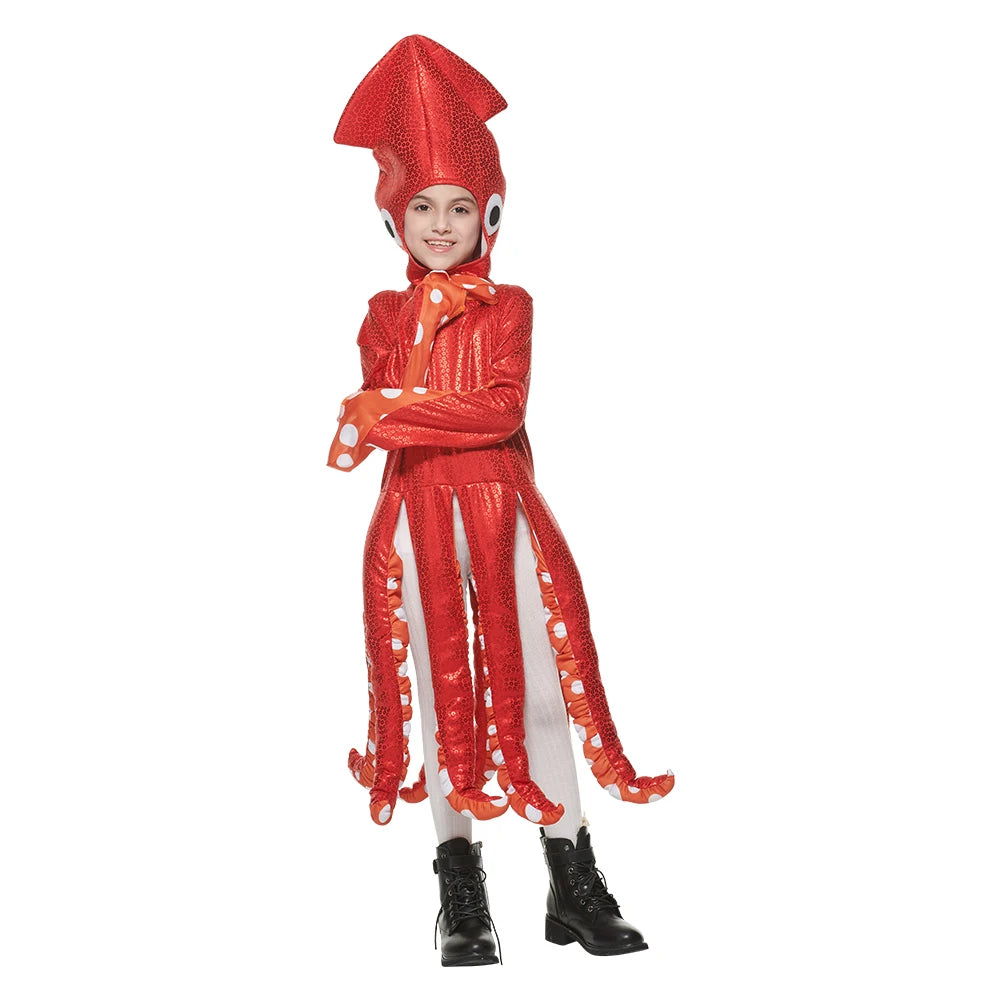 NovibebeCo. Kids Octopus Halloween Costume - Sealife Cosplay Jumpsuit
