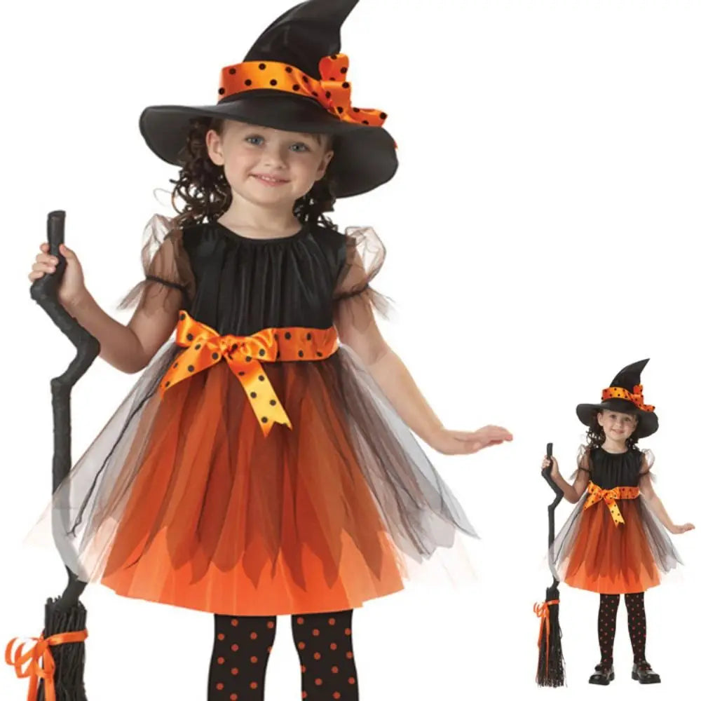 Kawaii Kids Witch Dress Costume Set