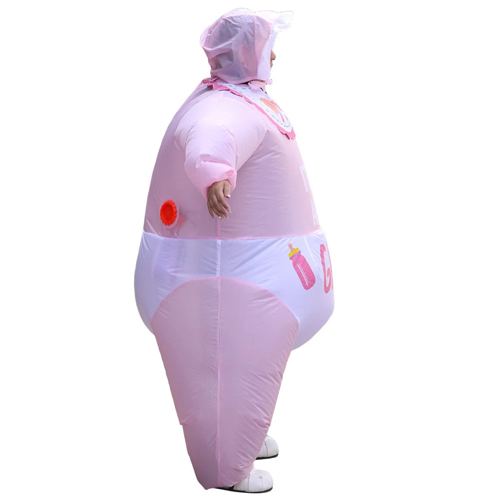 NovibebeCo. Adults Inflatable Baby Halloween Costume - Pink & Blue Gender Reveal