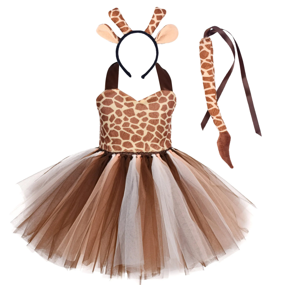 NovibebeCo. Girls Forest Animal Print Tutu Halloween Costume Dress
