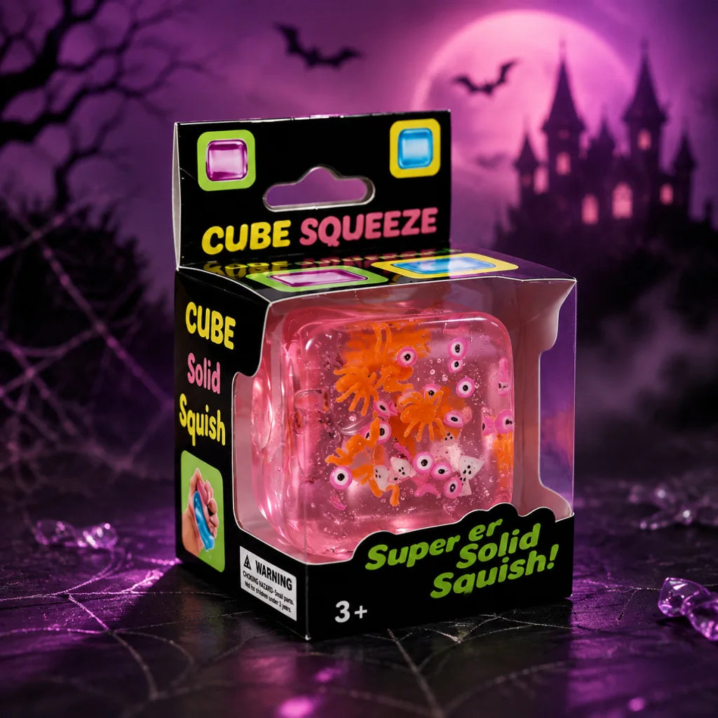Halloween Christmas Transparent Cube Squishy Toy - Fidget Toy