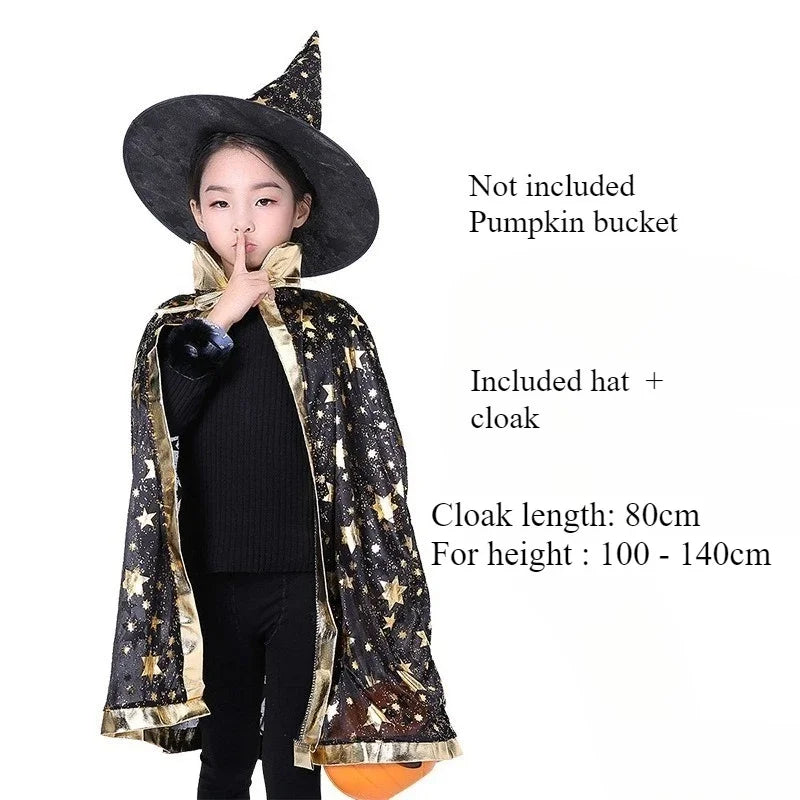 Kids’ Witch Hat & Cape Costume Set