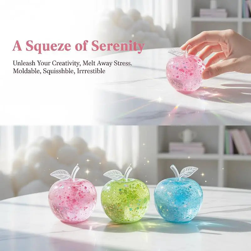Glitter Round Squishy Stress Ball - Slow Rebound Sensory Toy