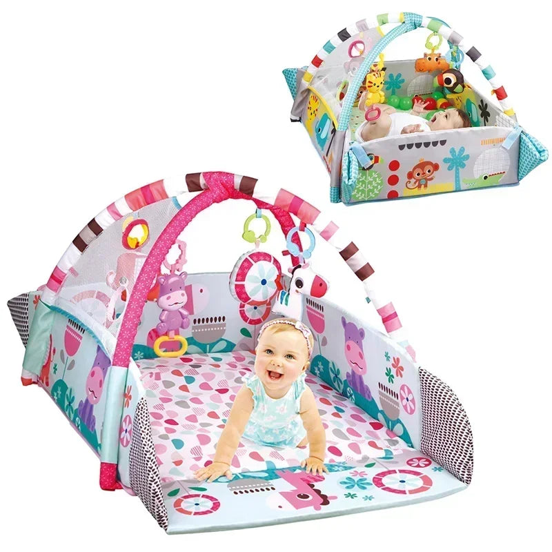 Baby Crawling Play Mat with Activity Frame