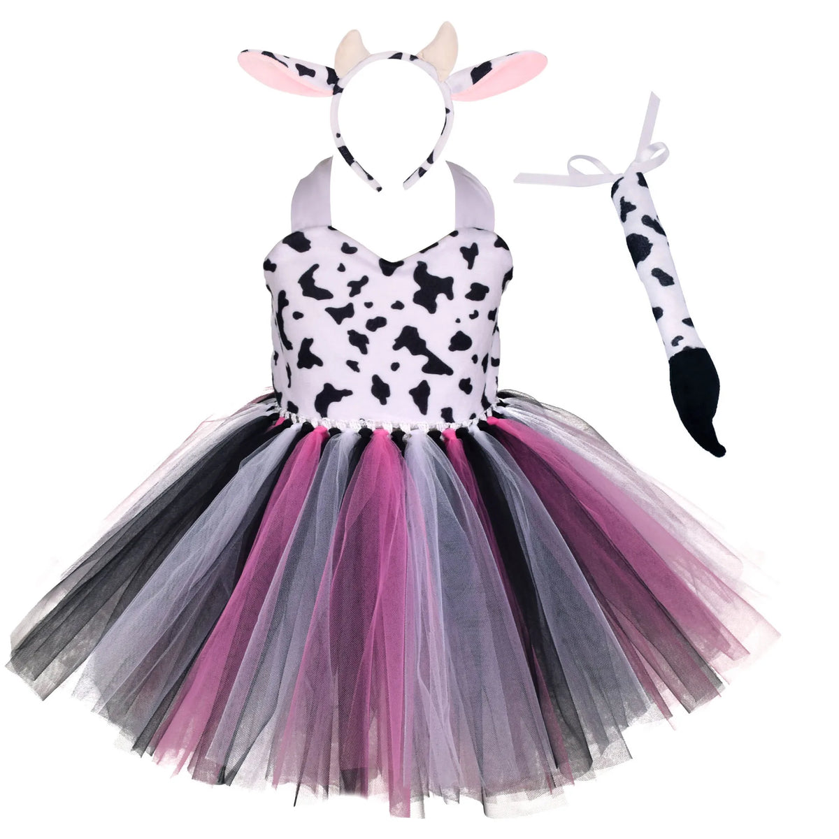 NovibebeCo. Girls Forest Animal Print Tutu Halloween Costume Dress