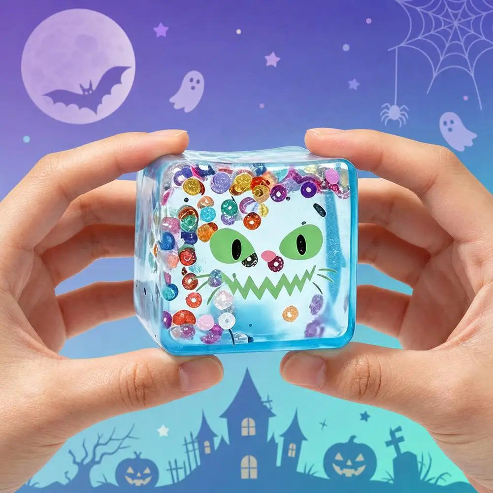 Luminous Halloween Squishy Cube — Slow-Rebound Toy