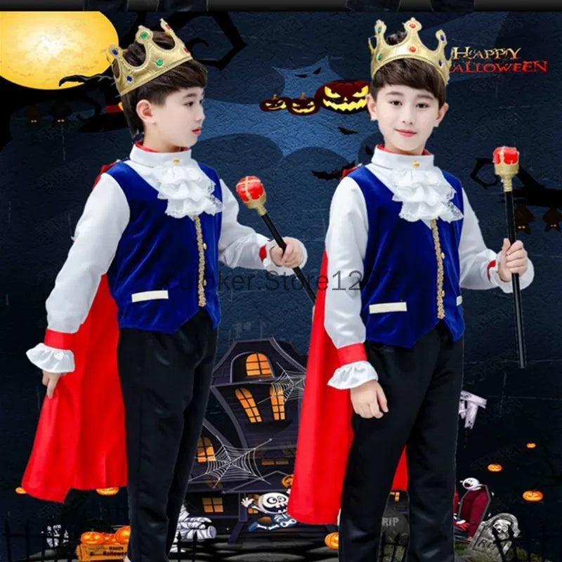 NovibebeCo. Kids Boys Prince Halloween Costume Cosplay Set with Accessories
