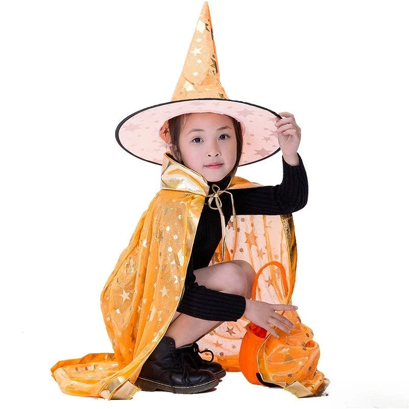 Kids’ Witch Hat & Cape Costume Set