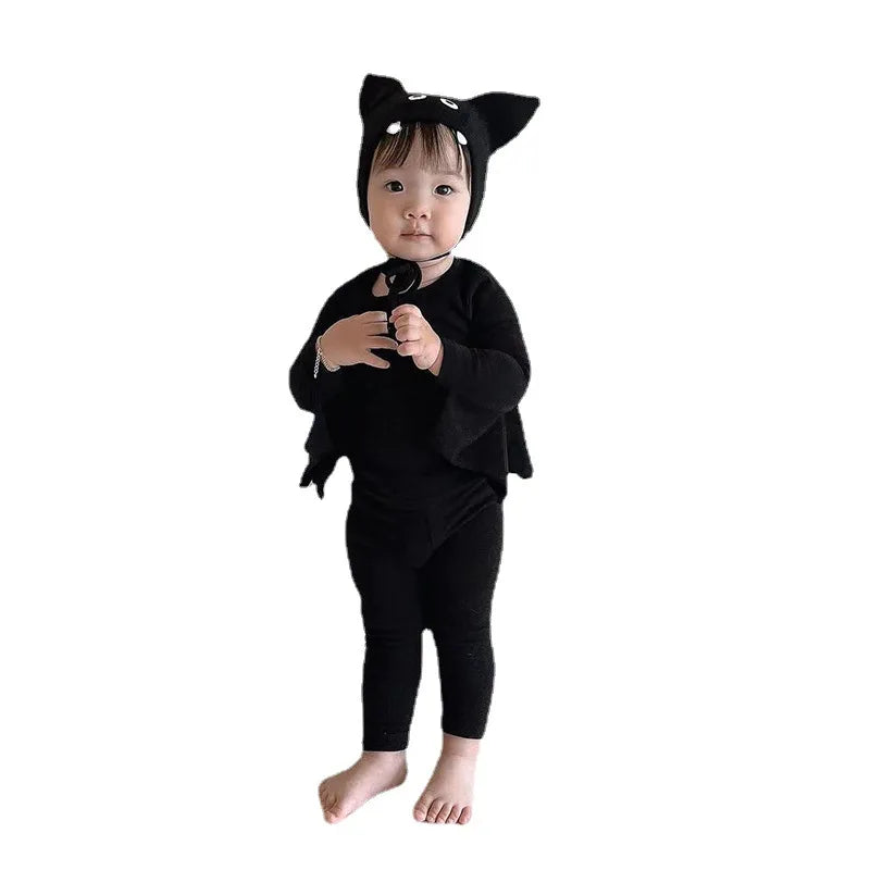 NovibebeCo. Baby Halloween Bat Sleeve Bodysuit & Hat Set