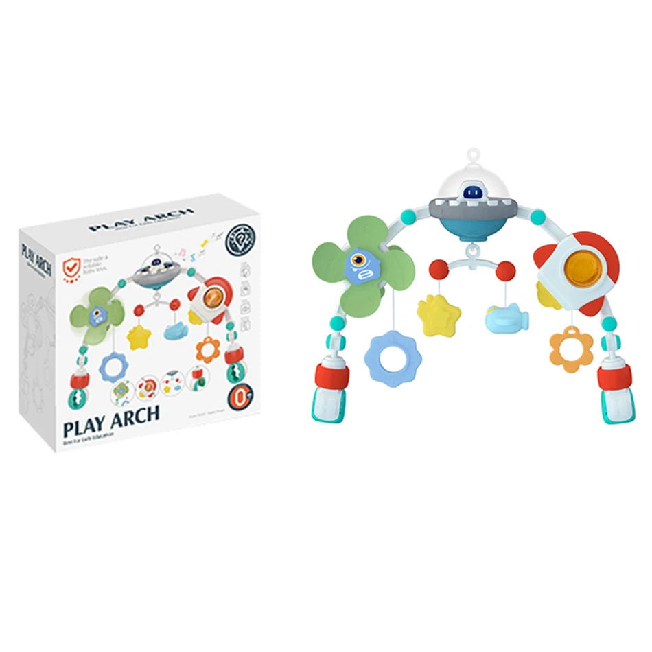 Musical Baby Stroller Arch — Rotating Sensory Toy
