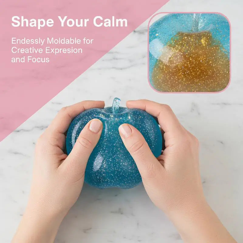 Glitter Round Squishy Stress Ball - Slow Rebound Sensory Toy