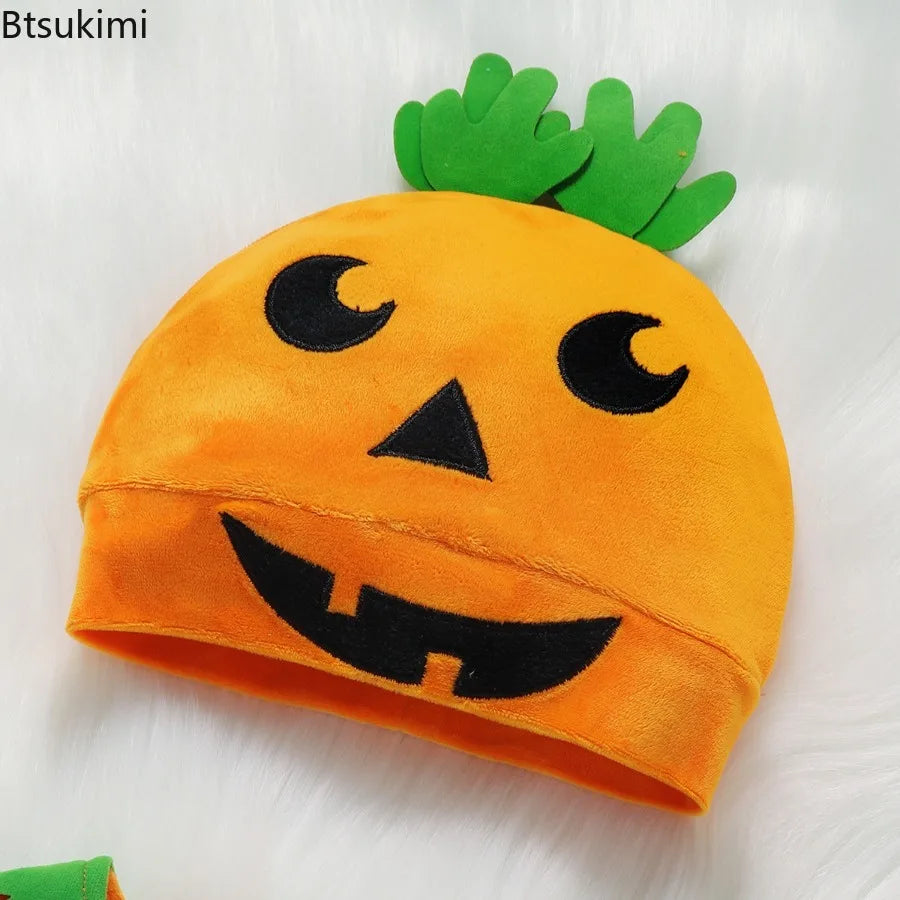 NovibebeCo. Baby Halloween Pumpkin Costume 3-Piece Set - Romper, Hat & Shoes