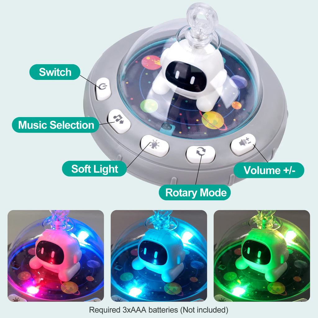 Musical Baby Stroller Arch — Rotating Sensory Toy