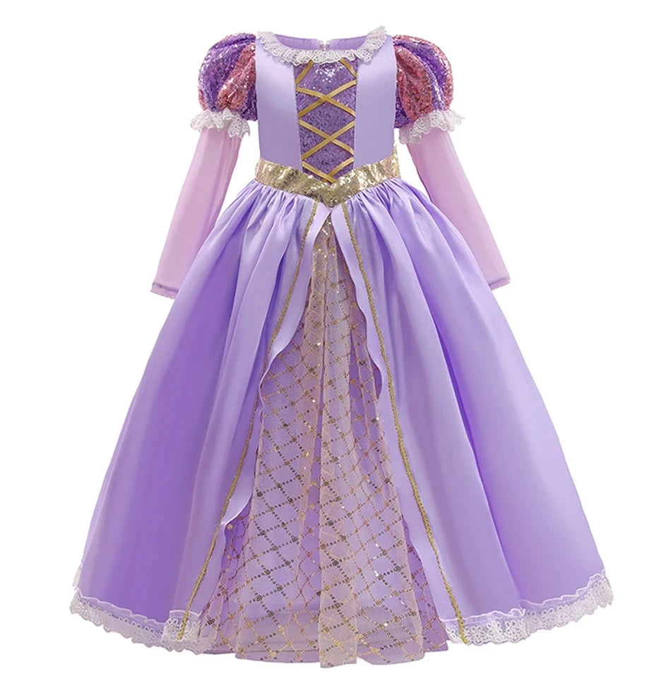 NovibebeCo. Girls Halloween Princess Cosplay Dress - Rapunzel, Anna & Elsa