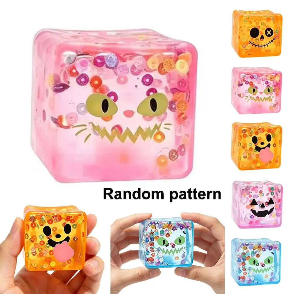 Luminous Halloween Squishy Cube — Slow-Rebound Toy