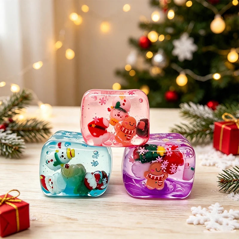 Christmas Ice Cube Squishy Toy - Maltose Texture Stress Relief