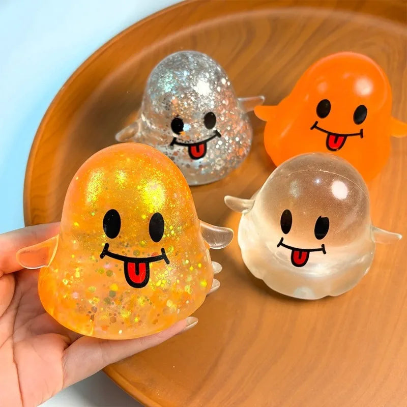 Glitter Halloween Ghost Squishy — Soft Fidget Toy