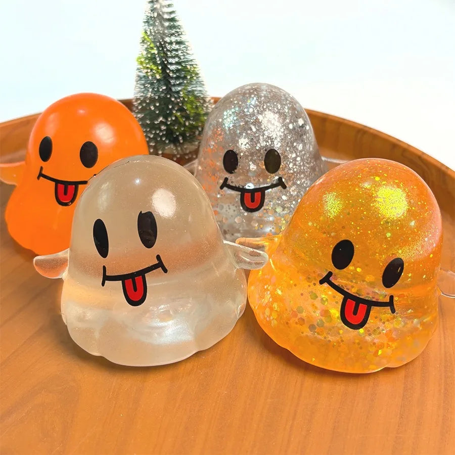 Glitter Halloween Ghost Squishy — Soft Fidget Toy