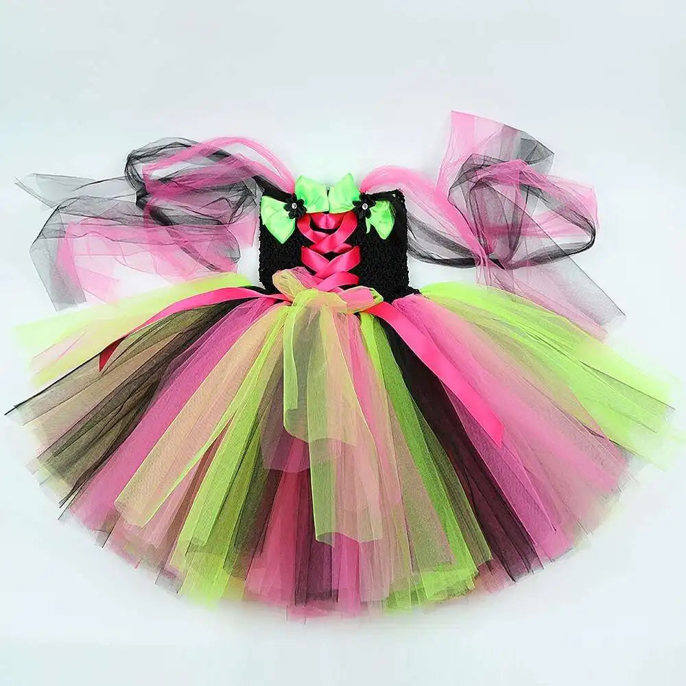 Girls’ Witch Halloween Costume with Hat & Broom