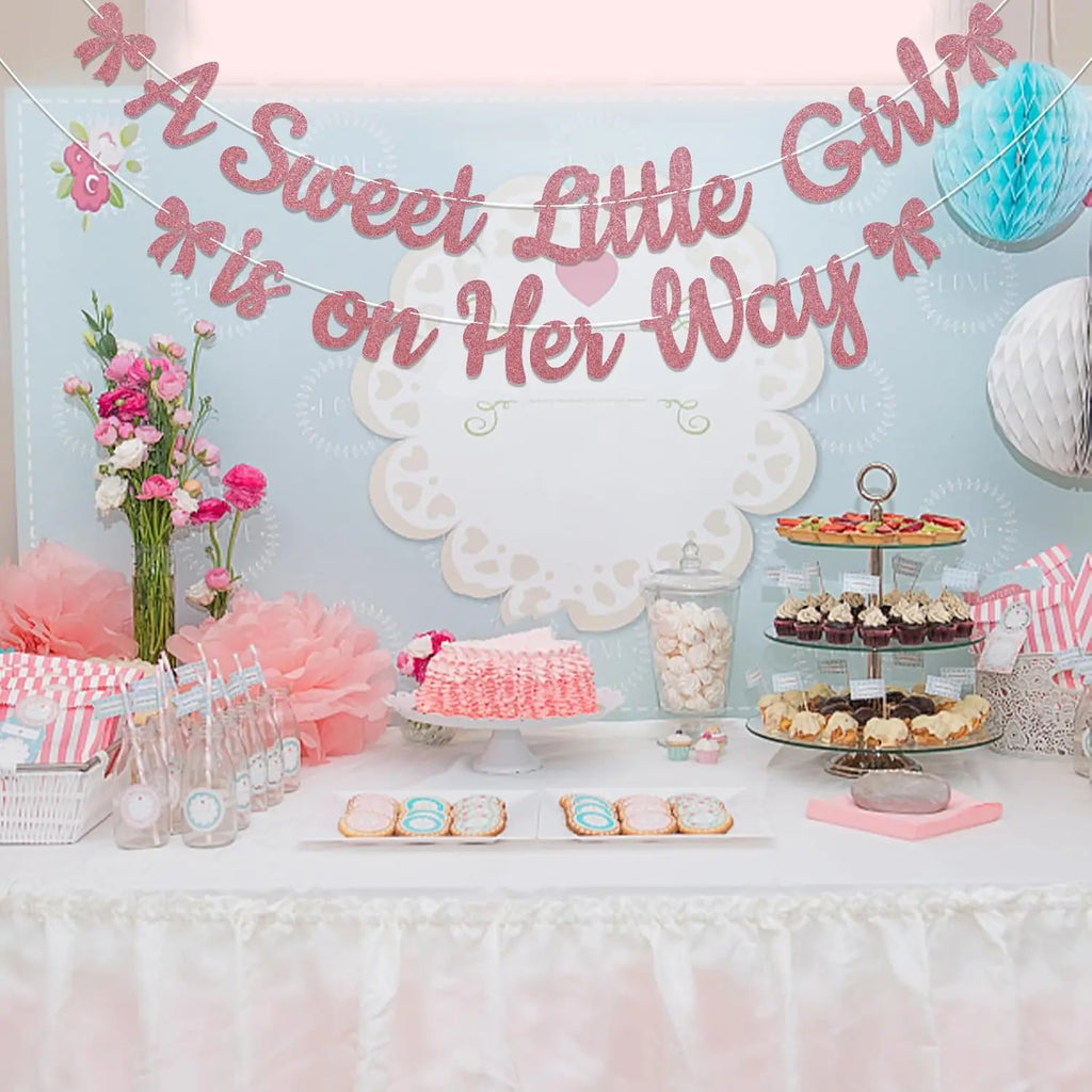 NovibebeCo. Baby Girl Shower Banner