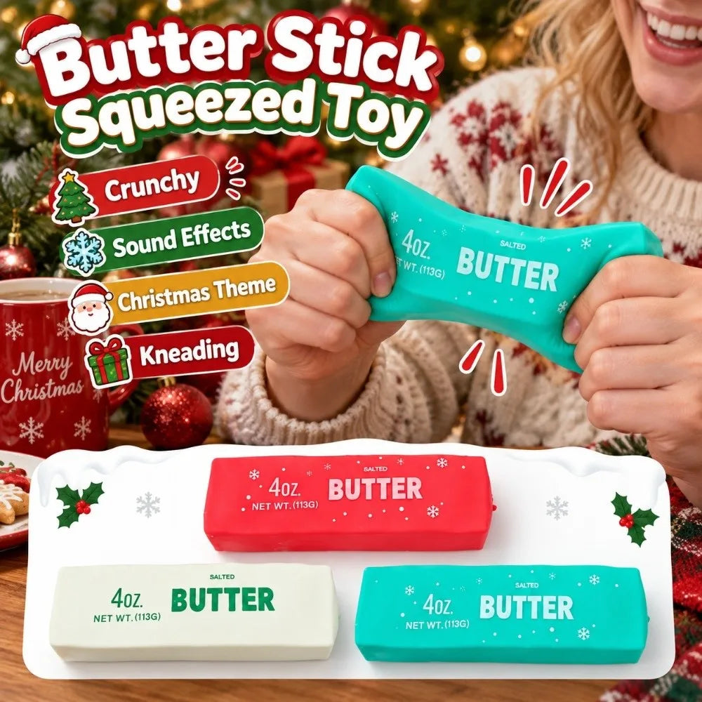 Crunchy Butter Stick Christmas Squishy Toy - Snowflake Theme