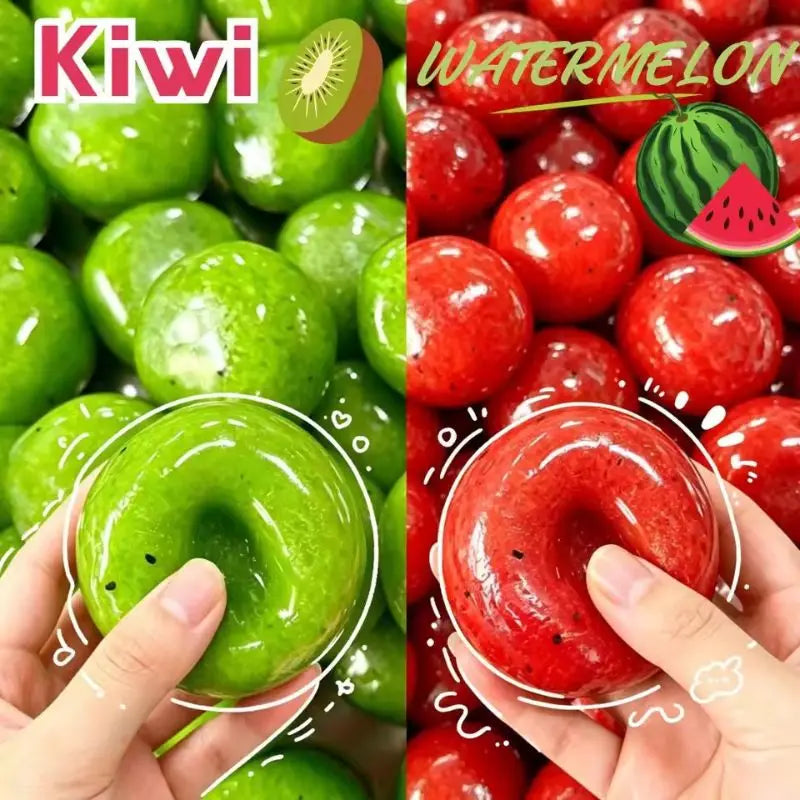 Kiwi & Watermelon Slush Squeeze Ball - Crunchy Sound Fidget Toy