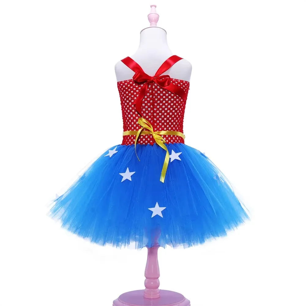 NovibebeCo. Girls Wonder Woman Superhero Halloween Costume Set