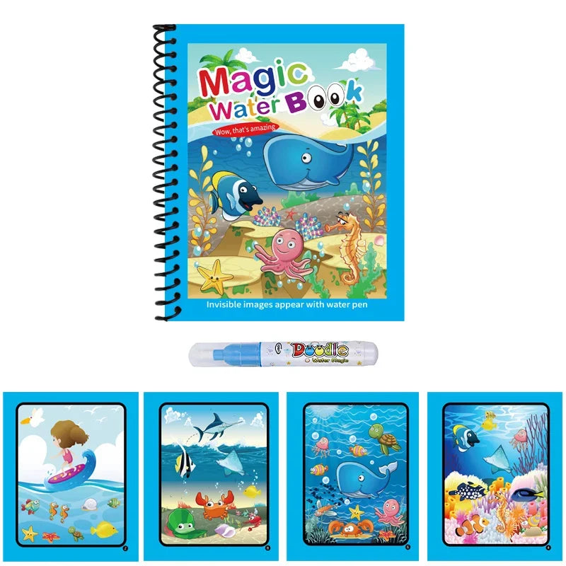 Reusable Water Drawing Book — Mess-Free Kids Art Pad