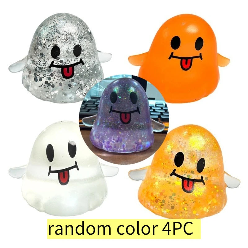 Glitter Halloween Ghost Squishy — Soft Fidget Toy