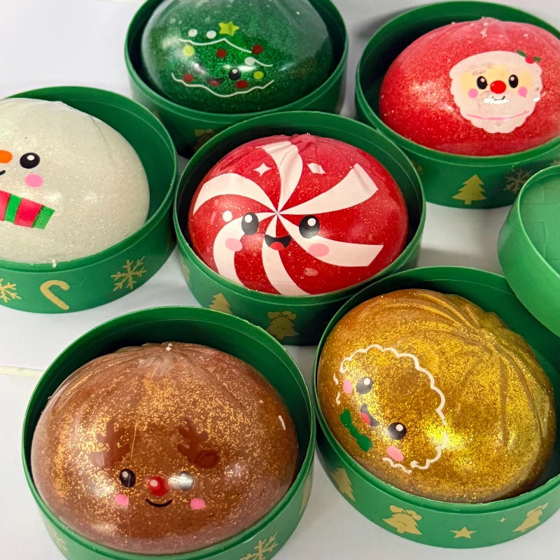 Christmas Dumpling Squishy Toy - Snowman, Elk & Santa Set