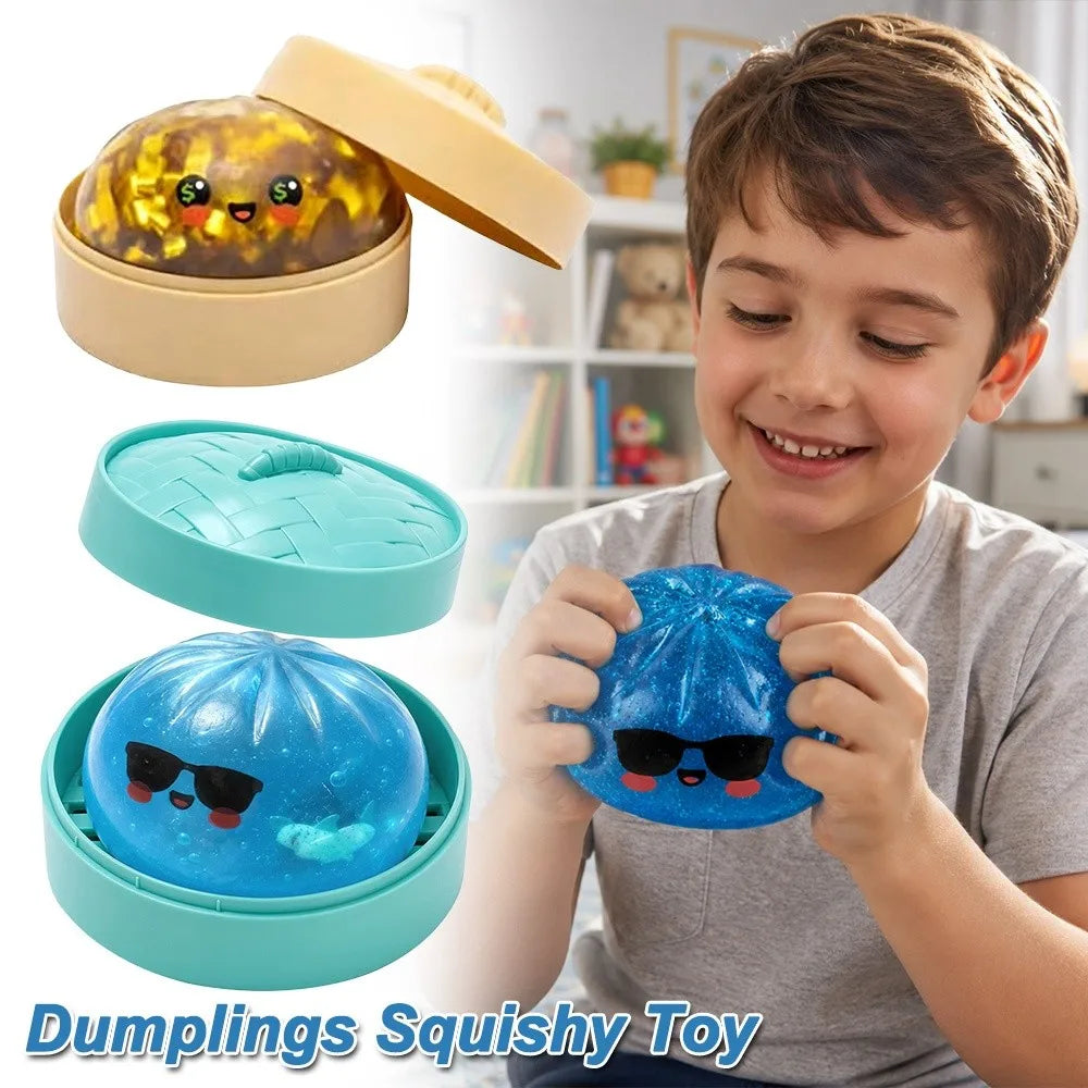 Glitter Shark Dumpling Squishy Toy - Soft Slow Rebound Fidget