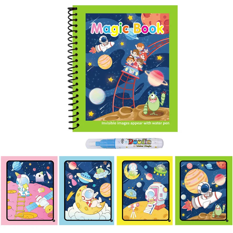 Reusable Water Drawing Book — Mess-Free Kids Art Pad